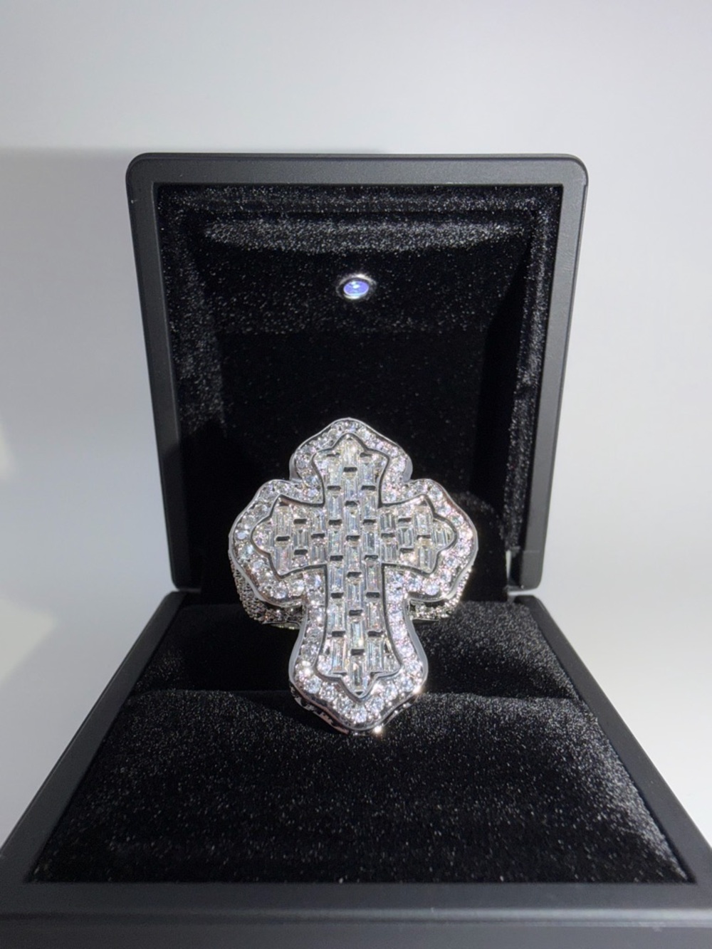 Iced Cross Statement Ring - Picture 2 of 9